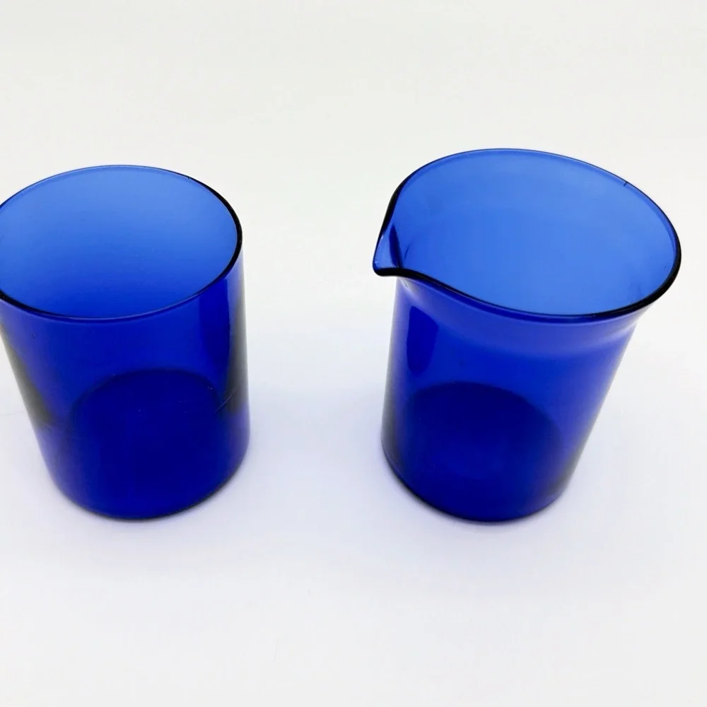 Avon Royal Sapphire Cobalt Blue Glass Creamer & Sugar Bowl Set VTG